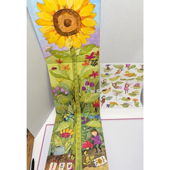 eeBoo Grow Like a Sunflower Keepsake Growth Chart & Stickers Unused - Picture 6 of 9